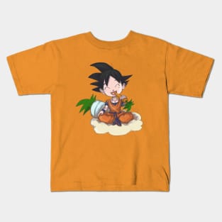 Goku Eating a Carrot Kids T-Shirt